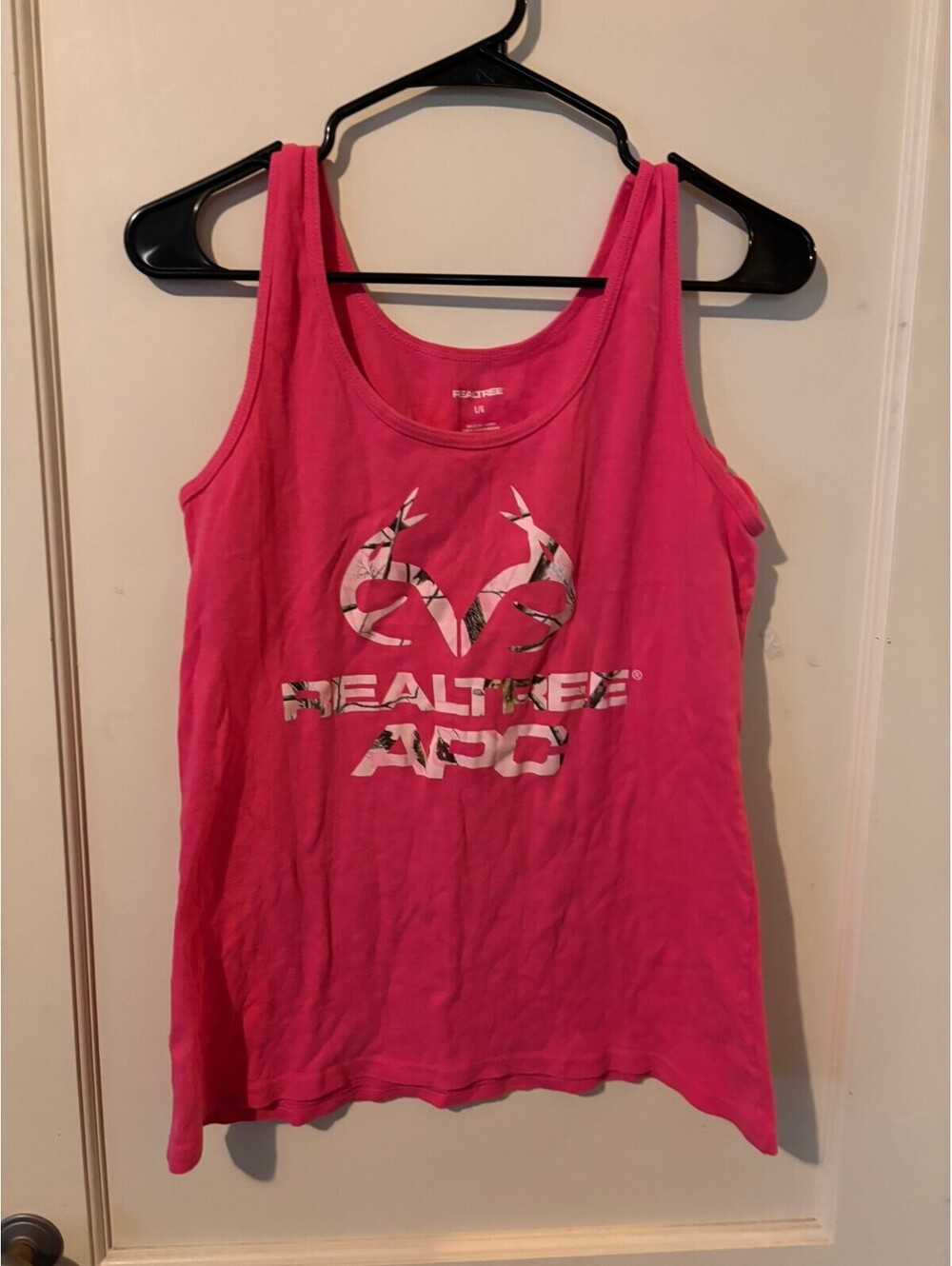 Realtree Pink Camouflage Logo Tank Top Size Large